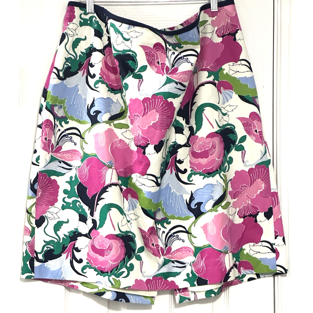 Talbots Women Skirt Plus‎ Size 22W Floral Print Twill Cotton Straight Cut - Picture 15 of 16